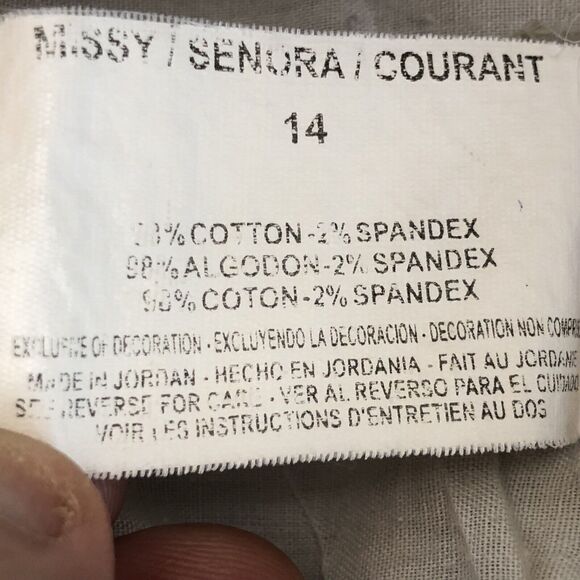 Hannah Jeans Ivory Womens 14 Missy Cropped Capri Cream Embroidered Bejeweled - Picture 10 of 11